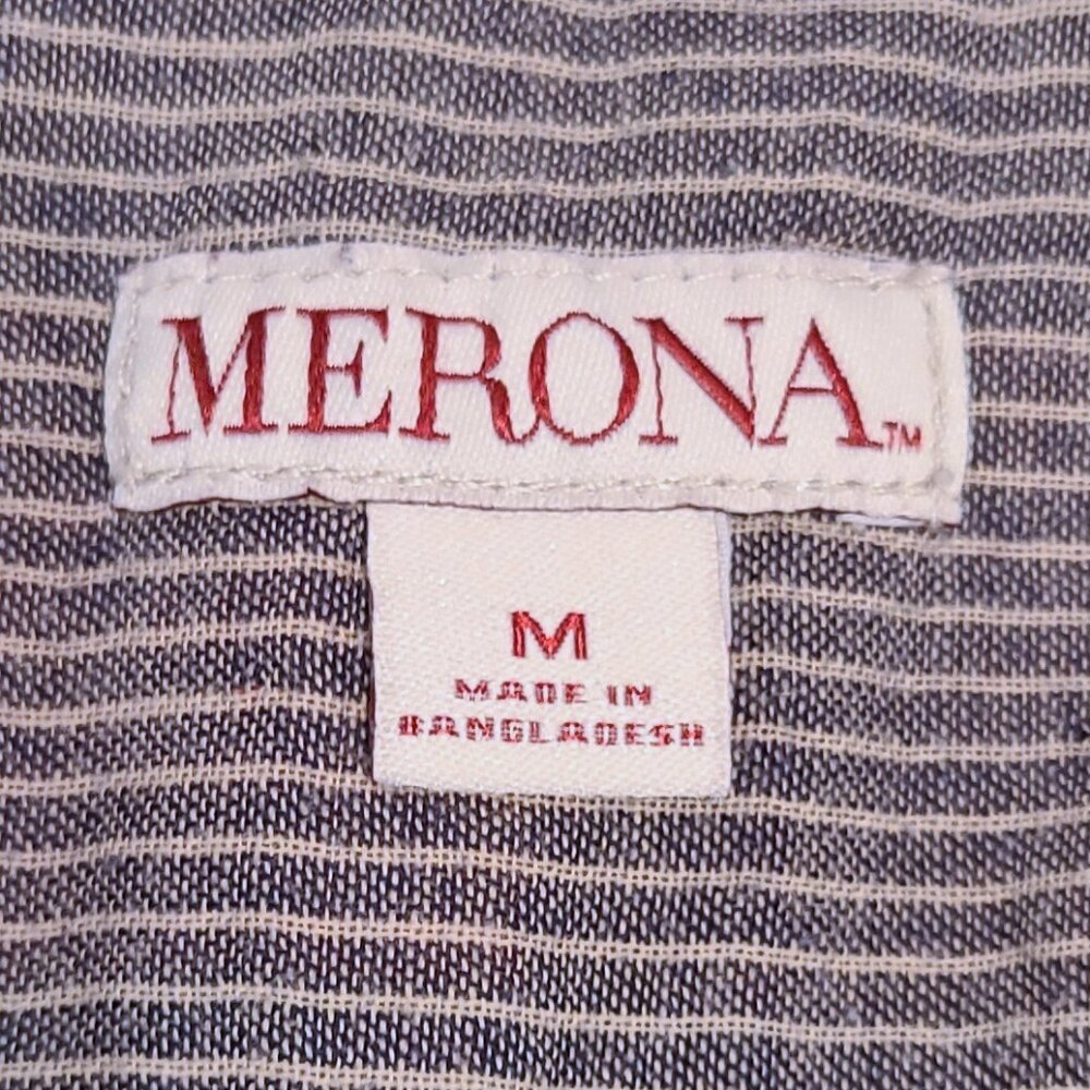 Merona Red, Blue & Cream Plaid Button-Down Shirt β Size M - Picture 7 of 8